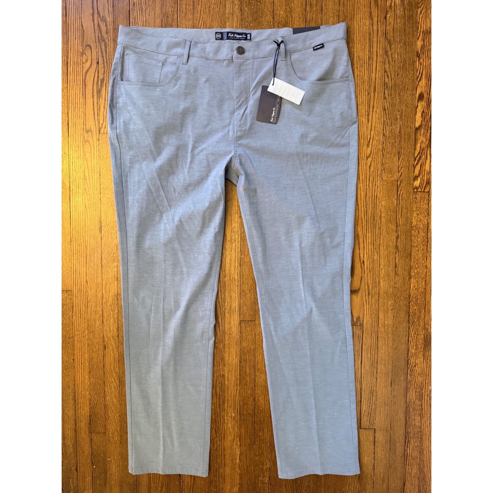 Fish Hippie Bonita 5-Pocket Performance Pants Mens 42x32 Blue Grey Stretch Golf